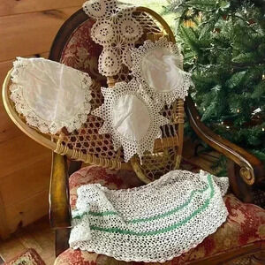 Vintage doilies. Five total.